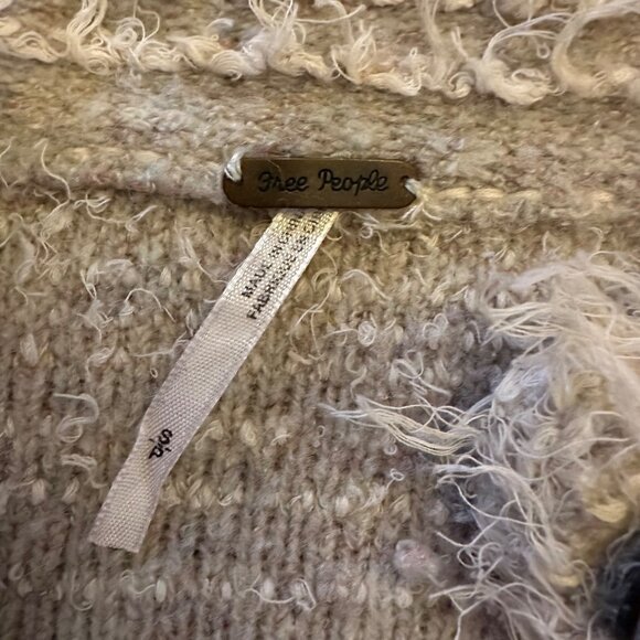 Free People Textured Knit Button-Up Cardigan Sweater S Gray - Picture 5 of 6